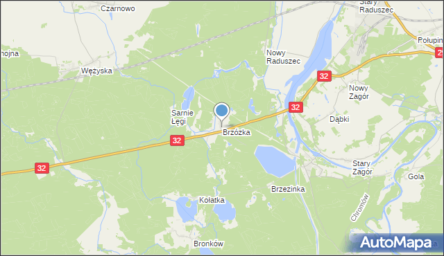 mapa Brzózka, Brzózka gmina Krosno Odrzańskie na mapie Targeo